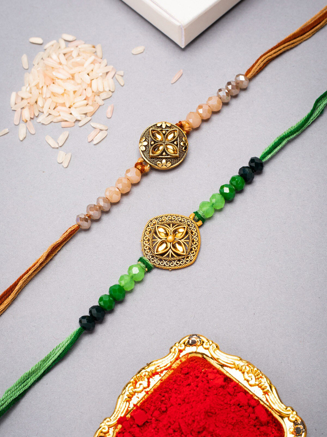 The Purple Tree Set Of 2 Stone-Studded Rakhi