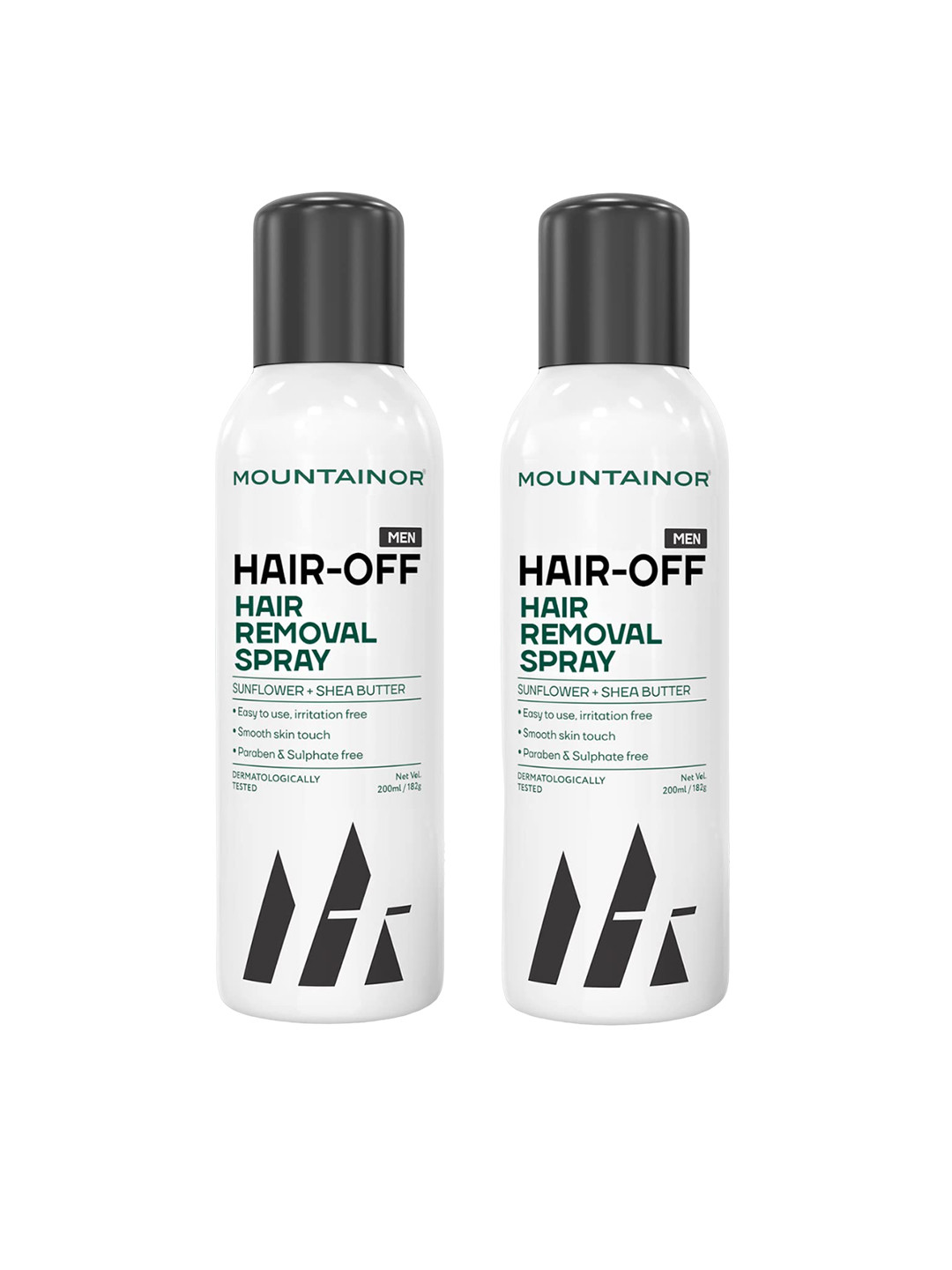 MOUNTAINOR Set of 2 Hair Off Painless Hair Removal Spray with Sunflower+Shea - 200 ml Each