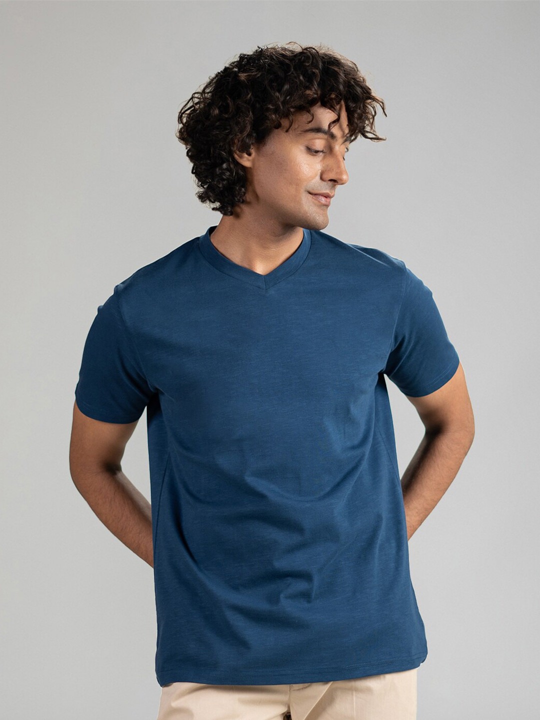 SUBTRACT V-Neck Cotton T-Shirt