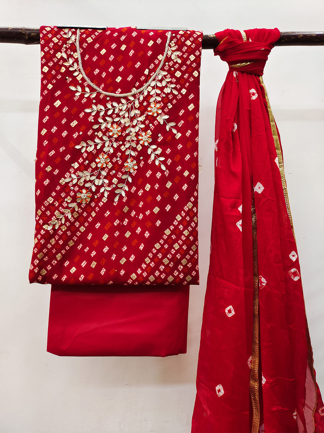 KALINI Embellished Unstitched Dress Material
