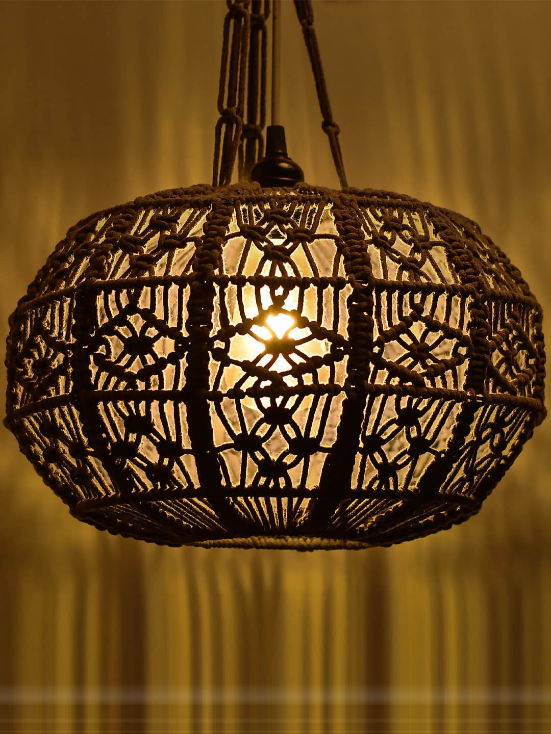 Decazone Blue Chandelier Boho Lampshade Textured Metal Ceiling Lamps