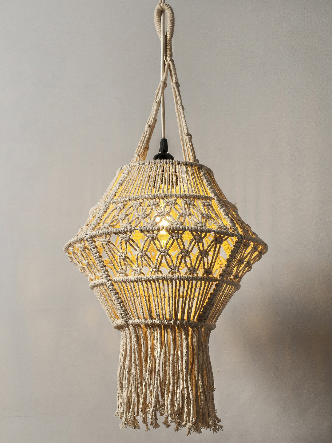 Decazone Beige Braided Ceiling Hanging Lamp