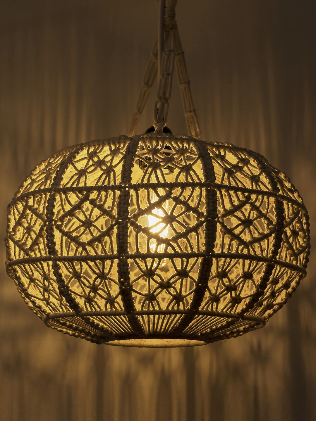 Decazone Beige Textured Metal Ceiling Lamps