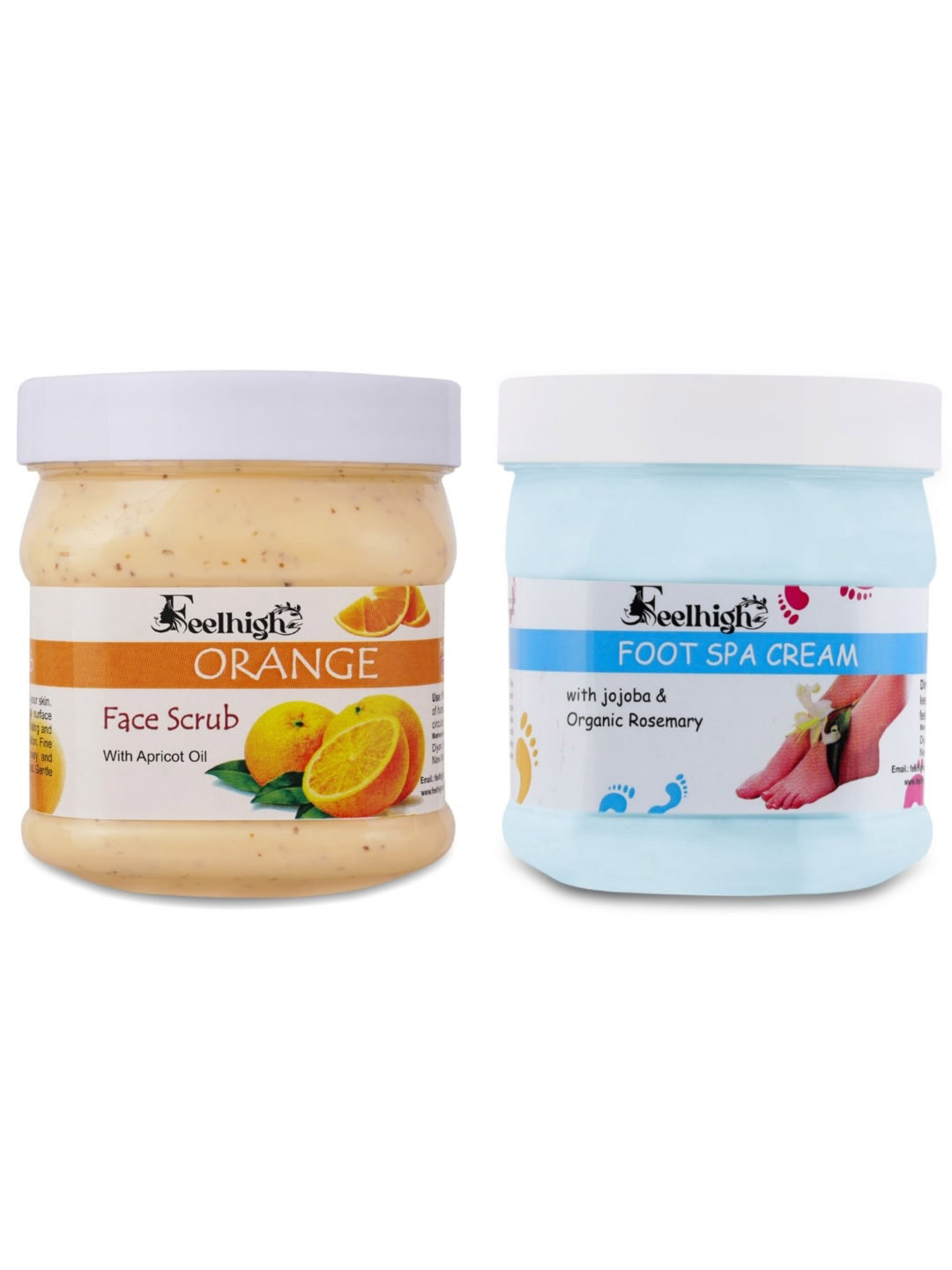 FEELHIGH Combo Of Orange Face Scrub & Foot Spa Cream - 500ml Each