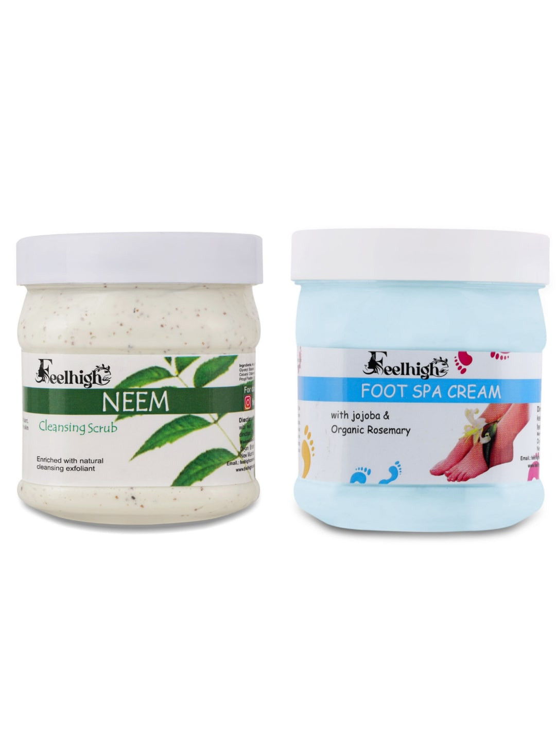 FEELHIGH Set of 2 Neem Scrub and Foot Spa Cream