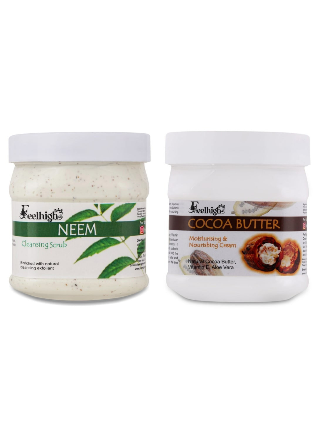 FEELHIGH Set of Neem Scrub & Shea Butter Cream 500ml each