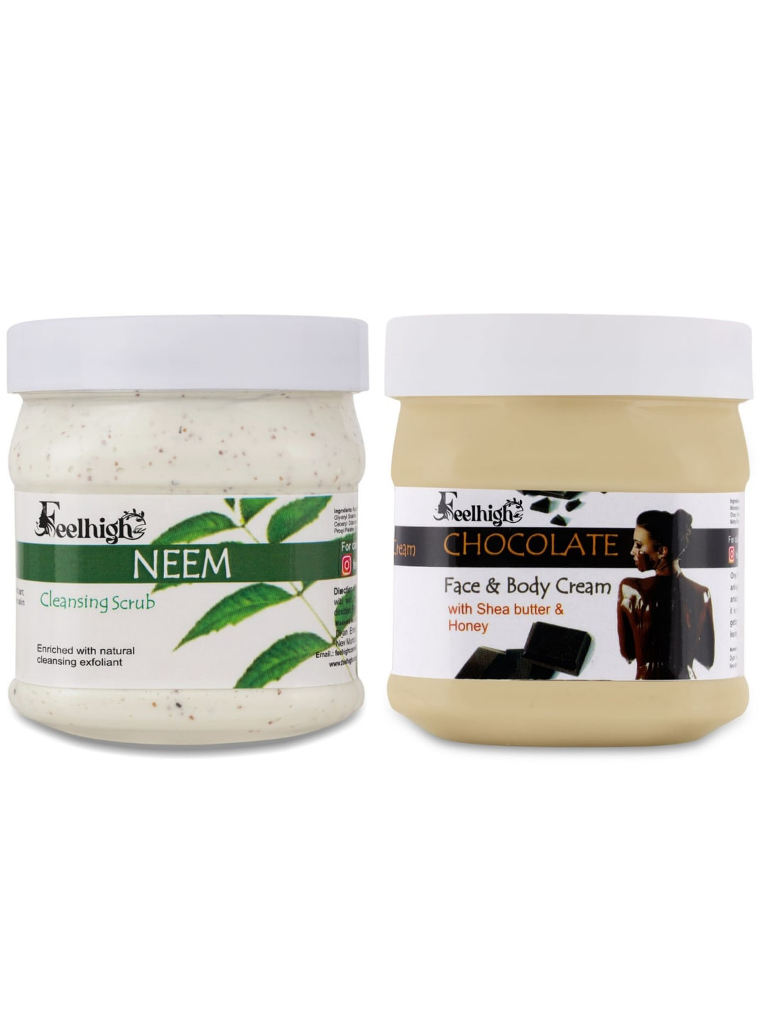 FEELHIGH Set of Neem Scrub & Chocolate Cream 500ml each
