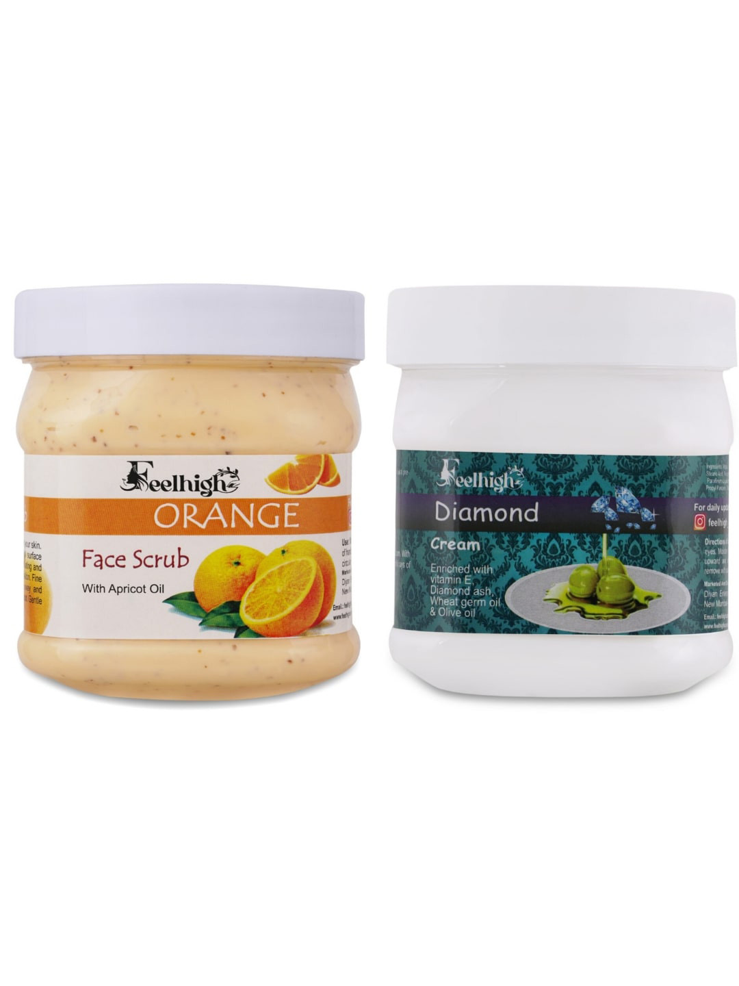 FEELHIGH Set of Orange Scrub & Diamond Cream 500ml each