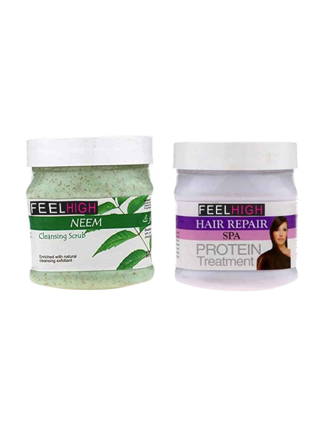 FEELHIGH Set of Neem Scrub & Protein Hair Spa Cream 500ml each