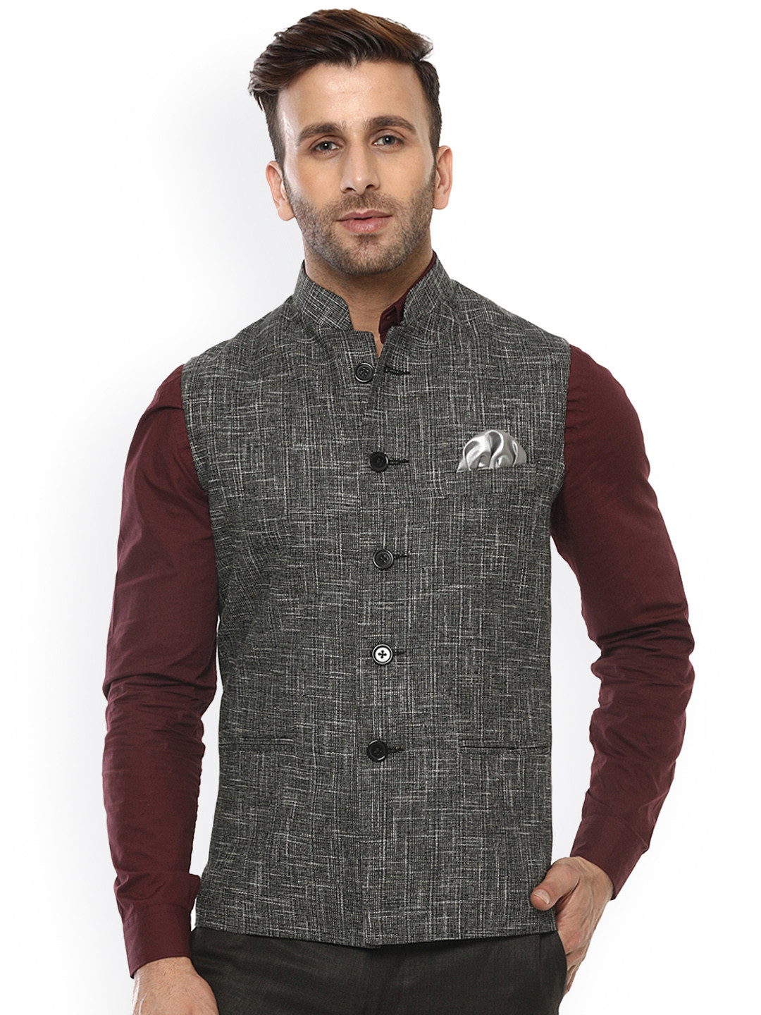 grey nehru jacket