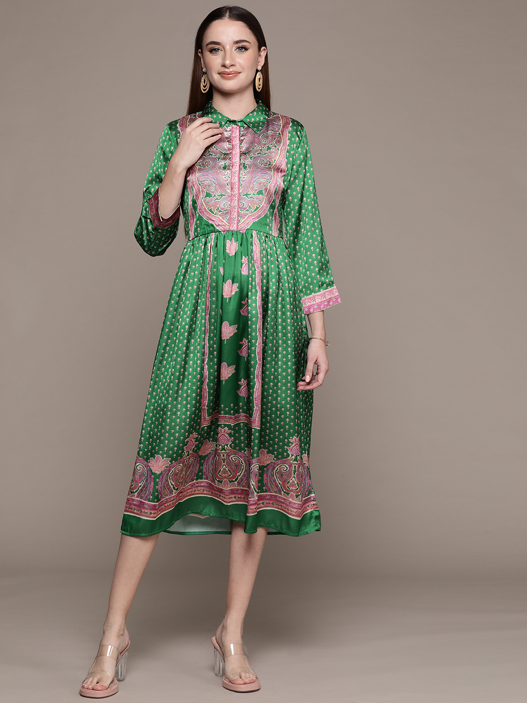 aarke Ritu Kumar Floral Print A-Line Midi Dress