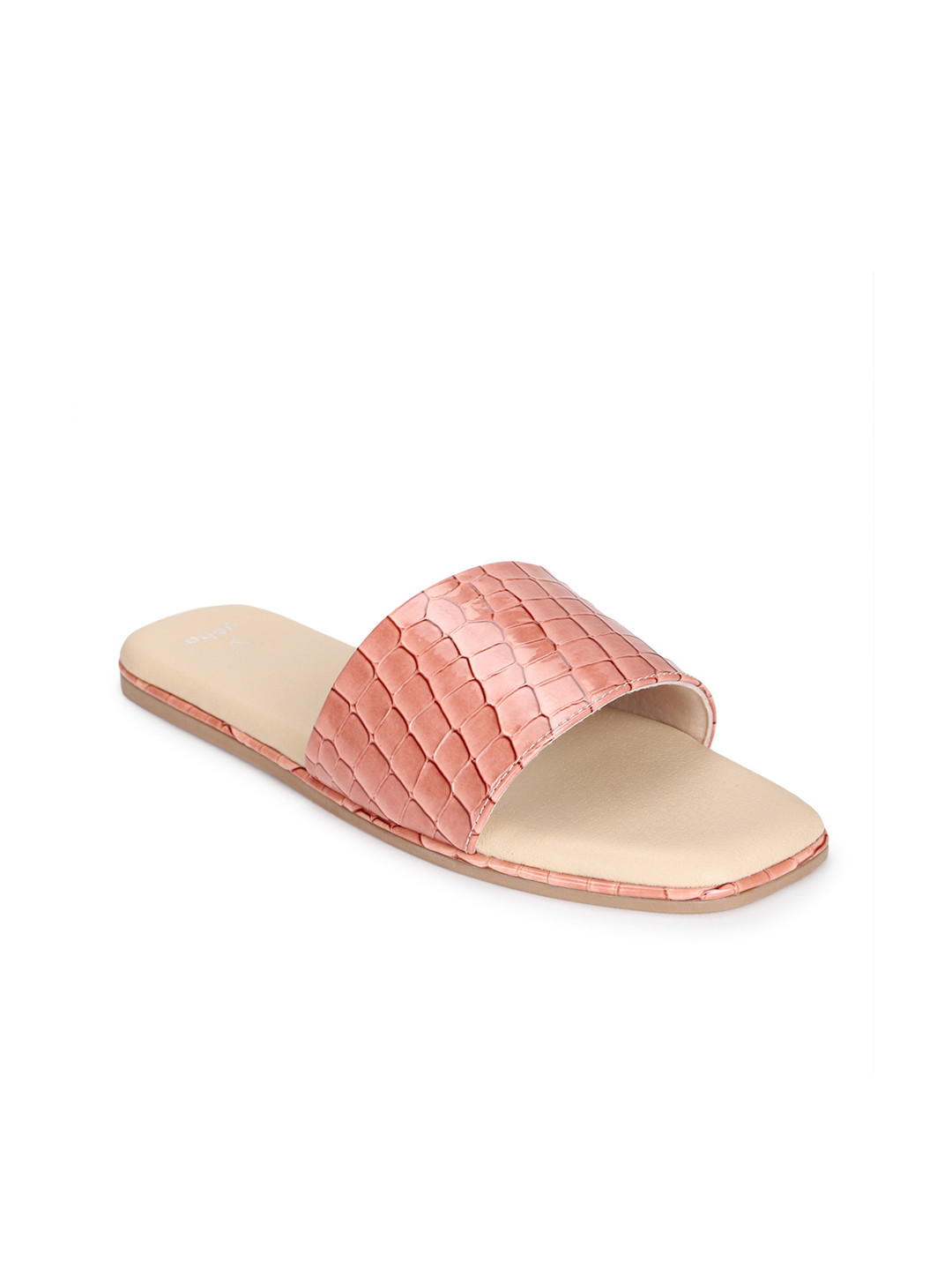 yoho Textured Open Toe Flats