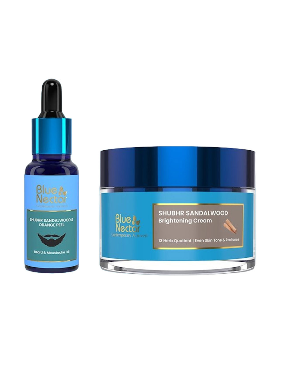 Blue Nectar Shubhr Sandalwood Bead Oil - 10ml & Shubhr Sandalwood Brightening Cream - 50g