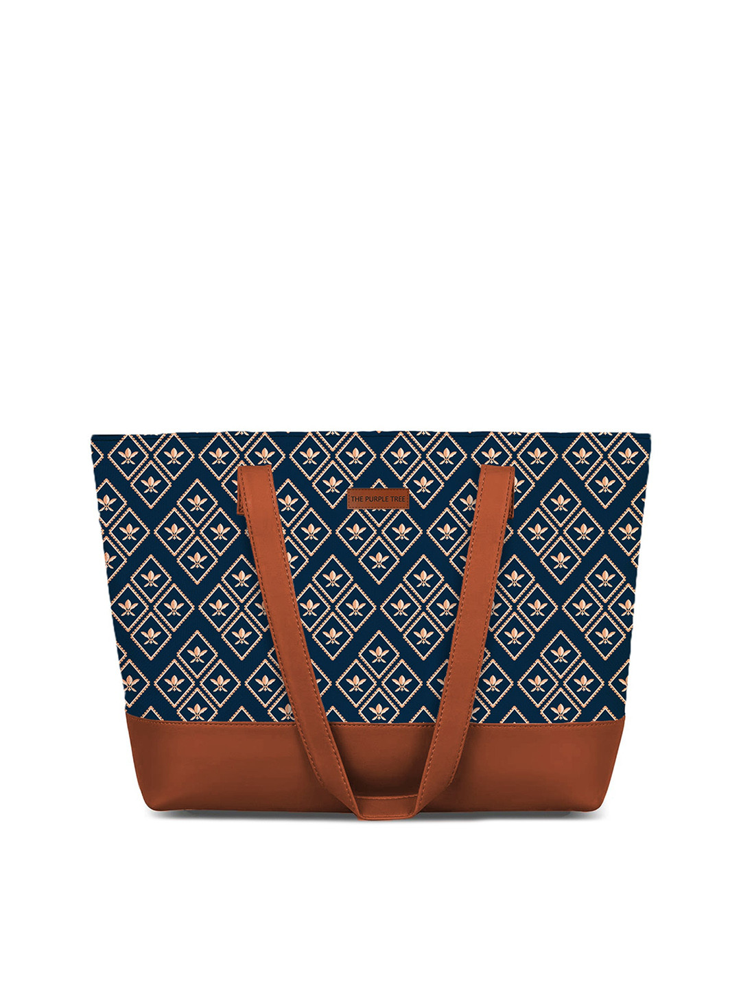 The Purple Tree Geometric Printed Tote Bag