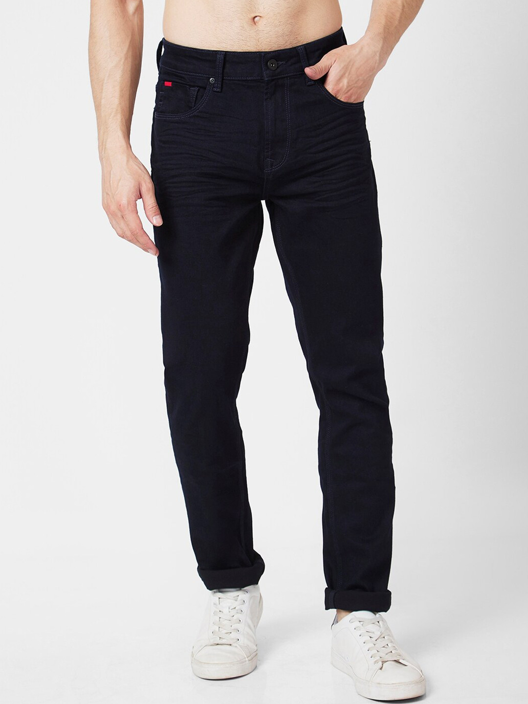 SPYKAR Clean Look No Fade Mid Raise Regular Fit Stretchable Jeans