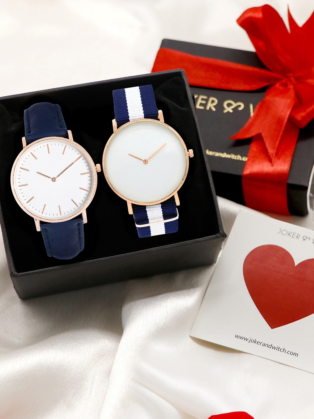 JOKER & WITCH Unisex Set Of 2 Olly & Maddy Couple Watches Gift Set JWCW40