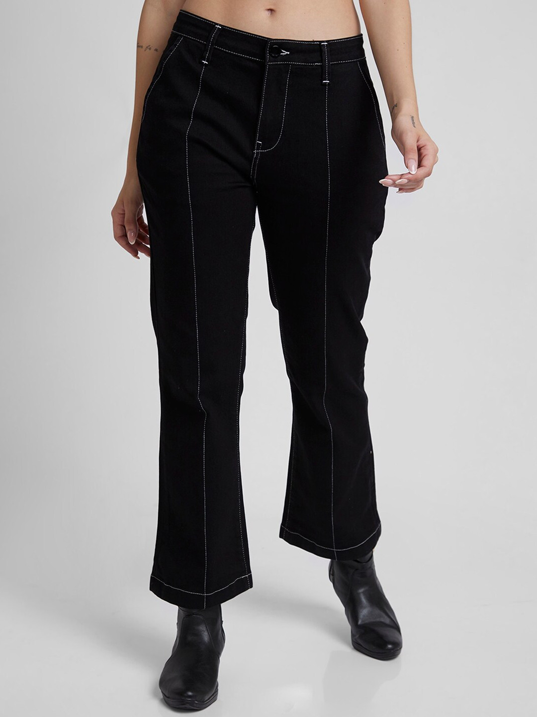 SPYKAR Women Elissa Bootcut Fit Clean Look Crinkle Stretchable Jeans