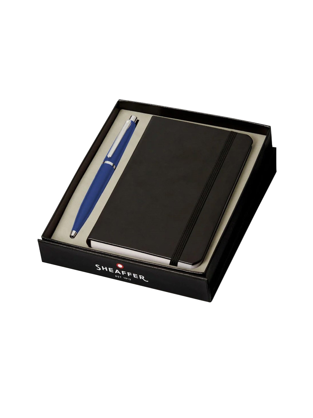 Sheaffer Neon Blue with Chrome Trim G9401 Ballpoint Pen with Small Notebook Giftset