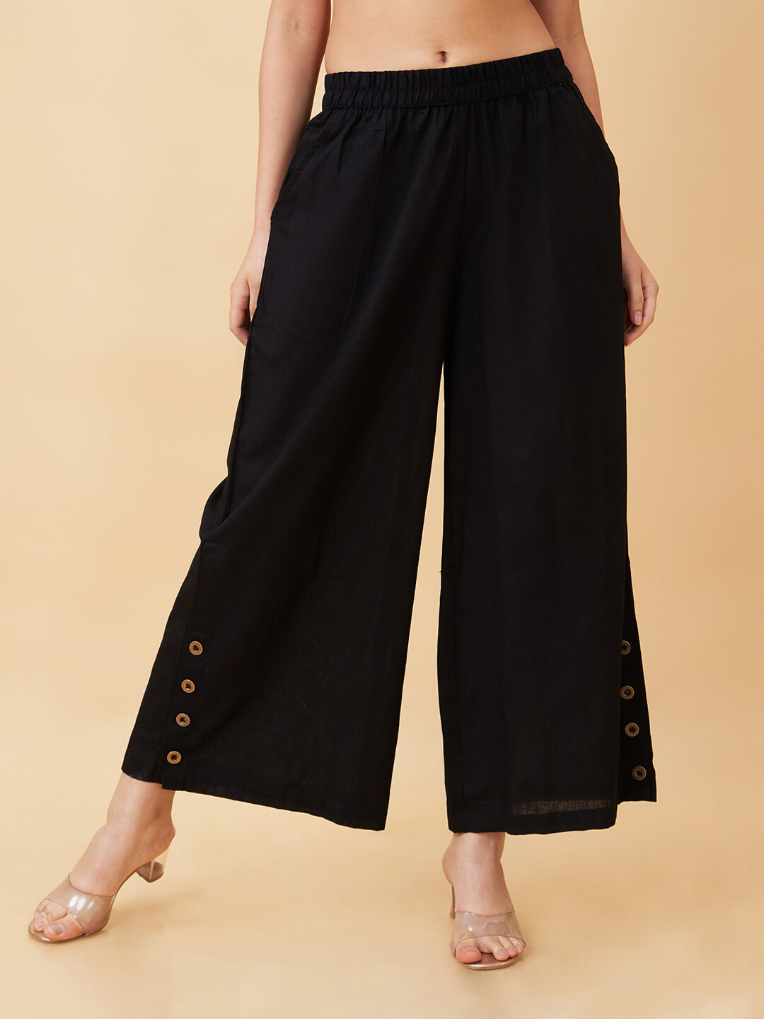 Globus Women Buttons Detail Wide Leg Ethnic Palazzos