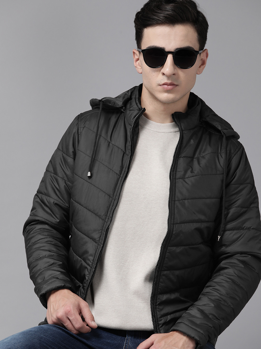 The Roadster Lifestyle Co.Men Solid Padded Jacket