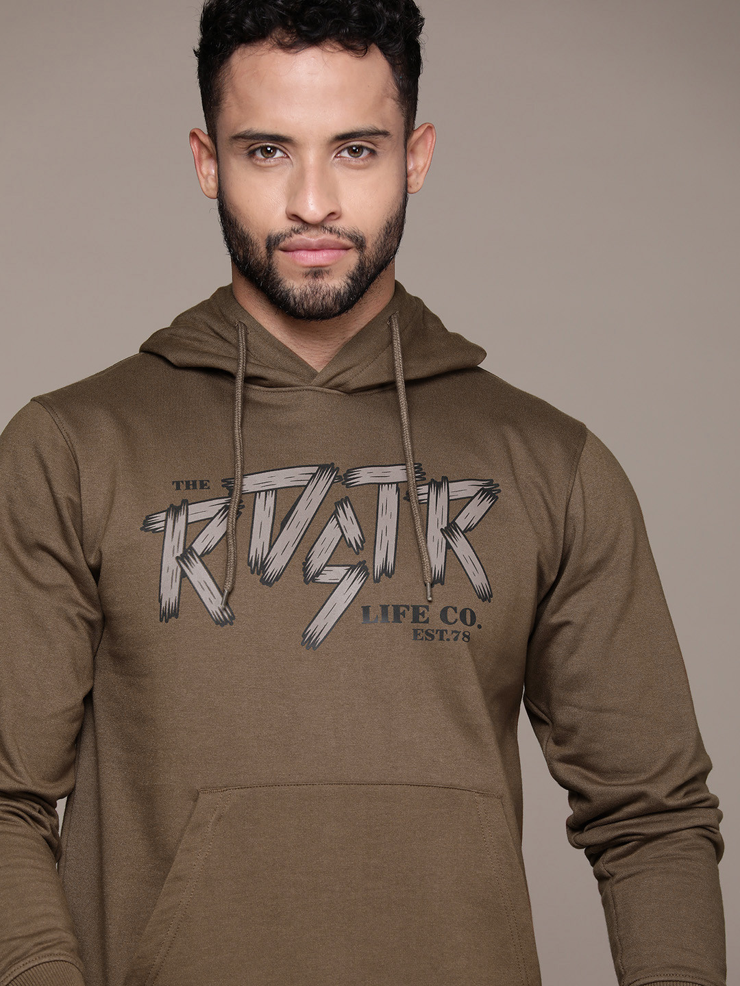 The Roadster Lifestyle Co. Printed Hooded Sweatshirt