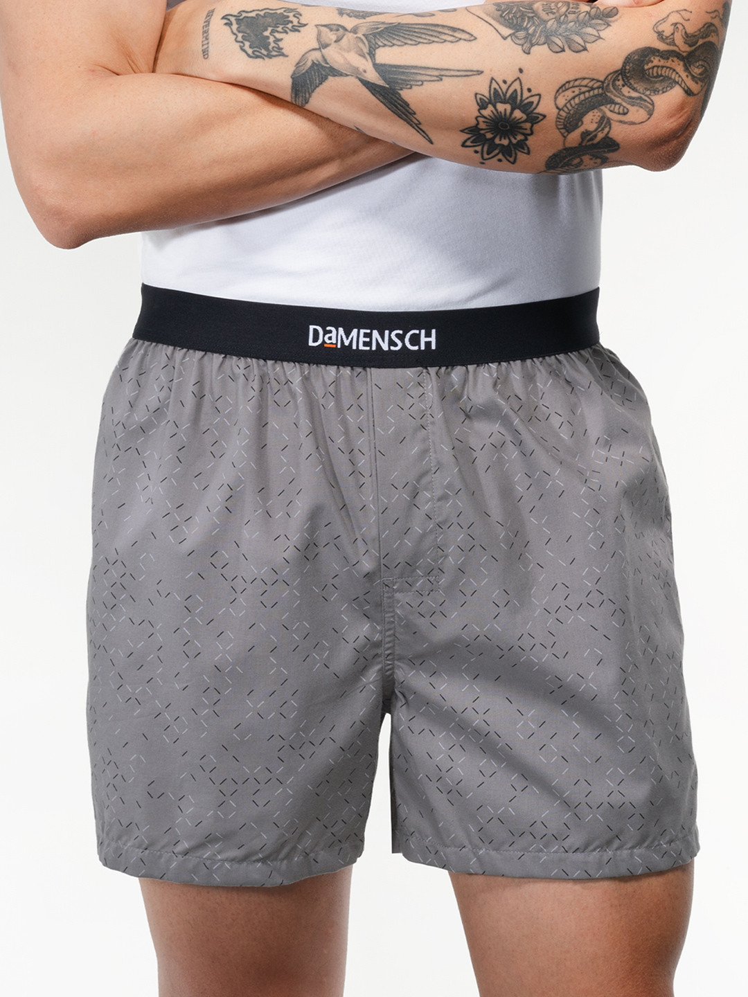 DAMENSCH Pure Cotton Inner Boxers IB1002-PIXLGR