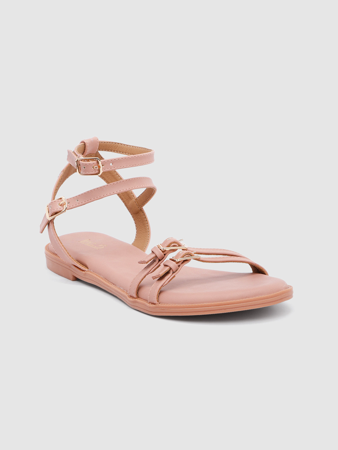 Inc 5 Women Open Toe Flats with Ankle Loop Closure