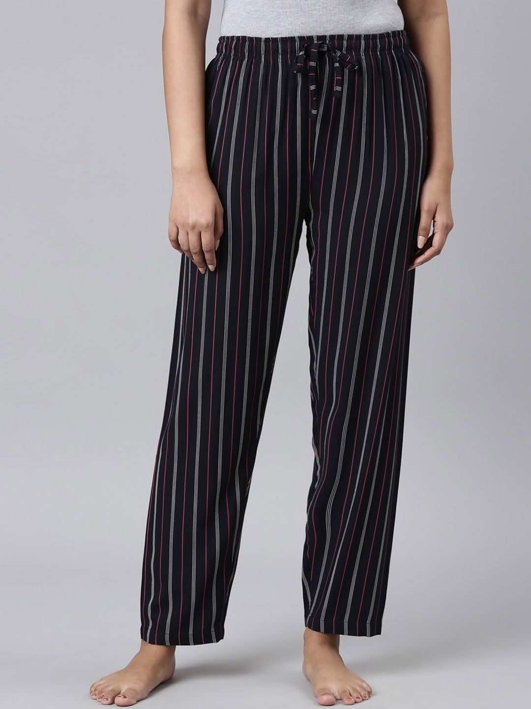 Buy Go Colors Women Striped Relaxed Fit Lightweight Lounge Pants