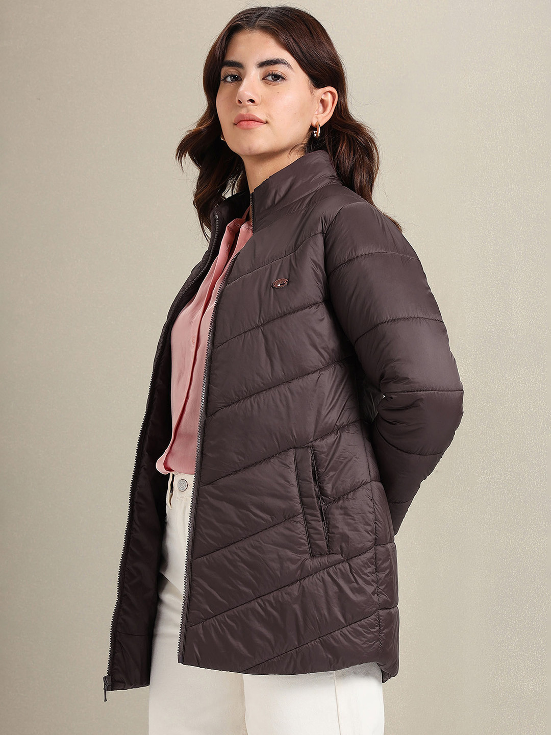 U.S. Polo Assn. Women Mock Collar Longline Puffer Jacket