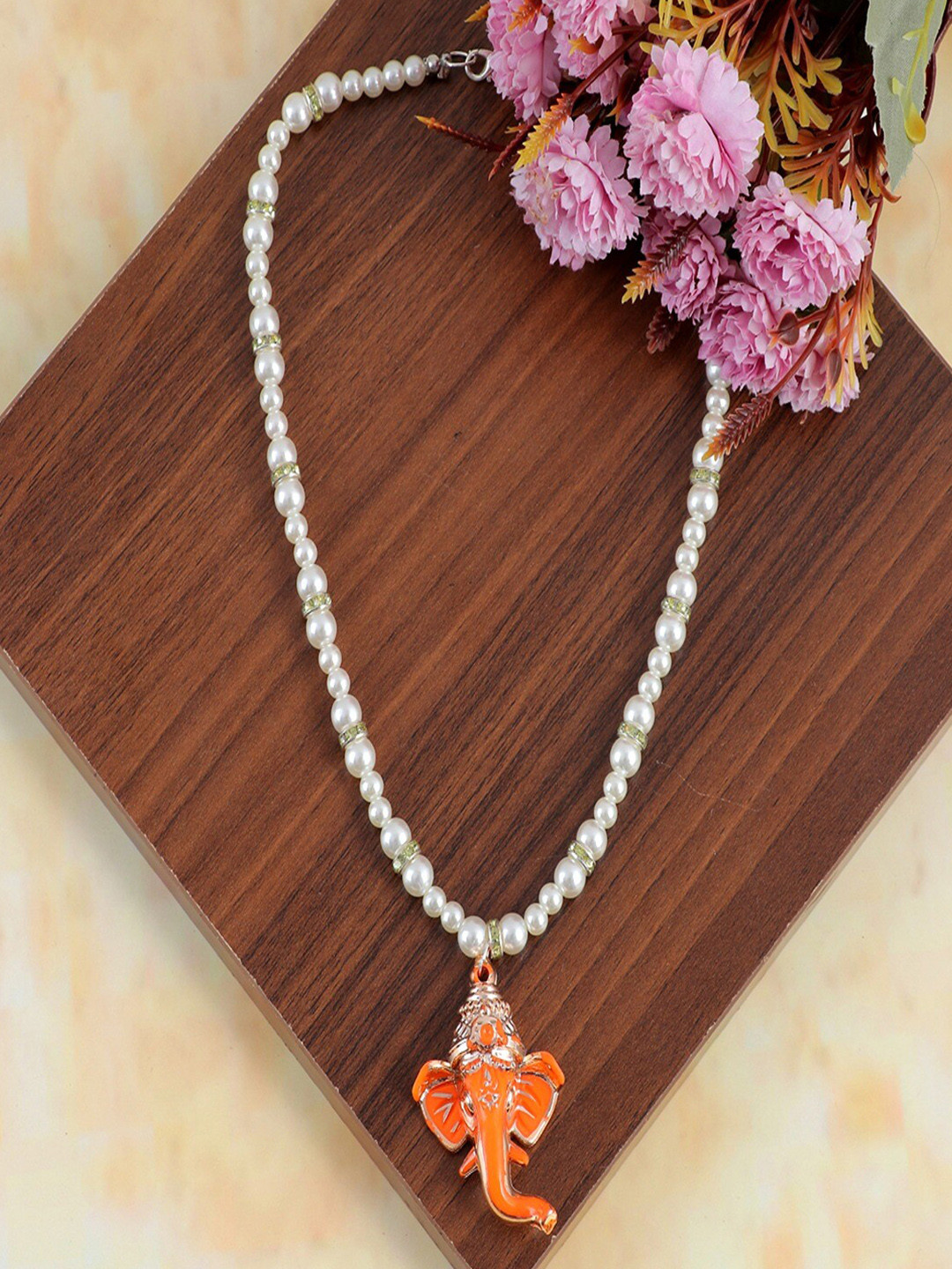 UNIVERSITY TRENDZ Pearl Ganesh Pendant Necklace