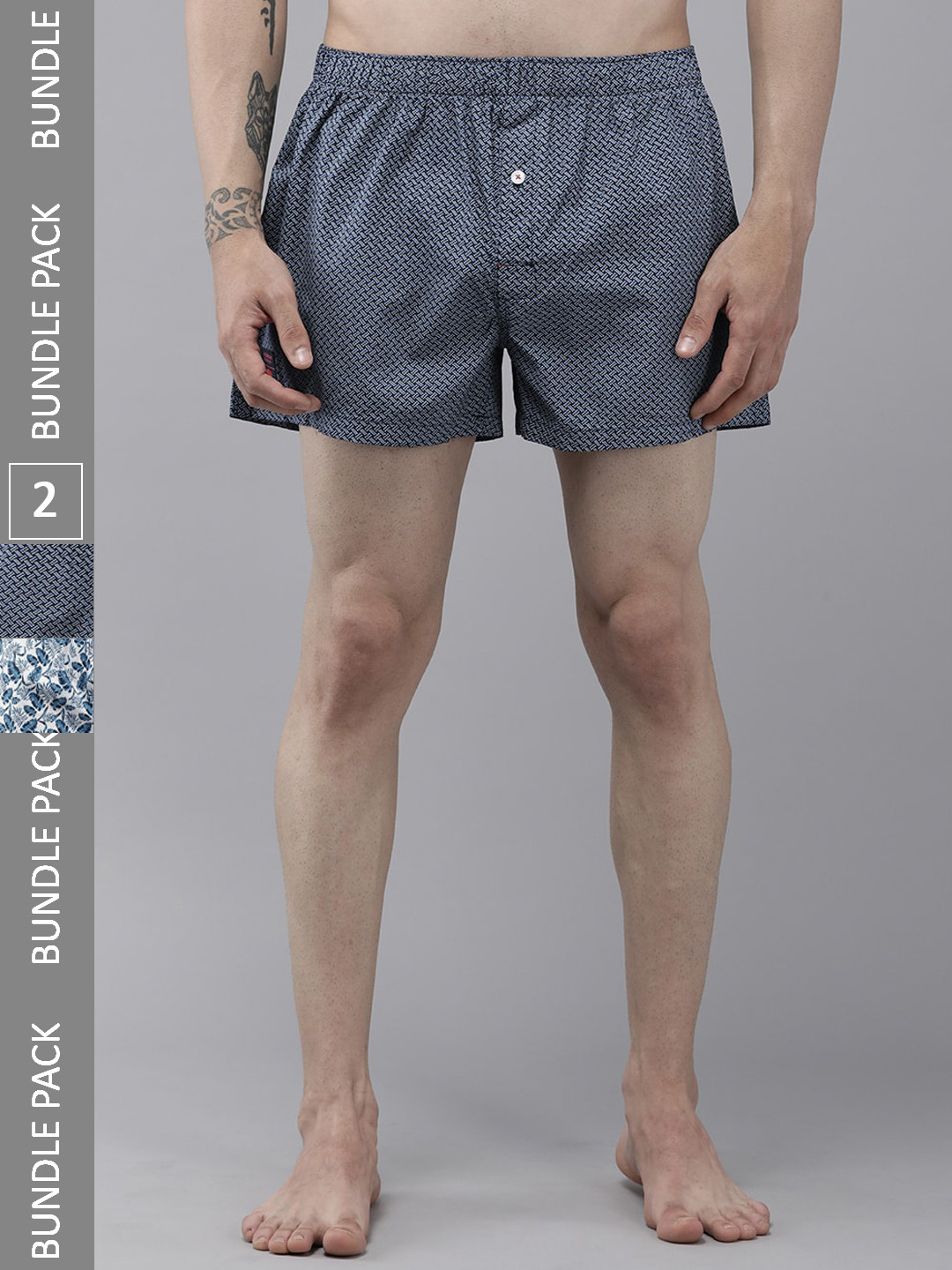 THE BEAR HOUSE Pack Of 2 Assorted Cotton Boxers TBH-VRIL-R