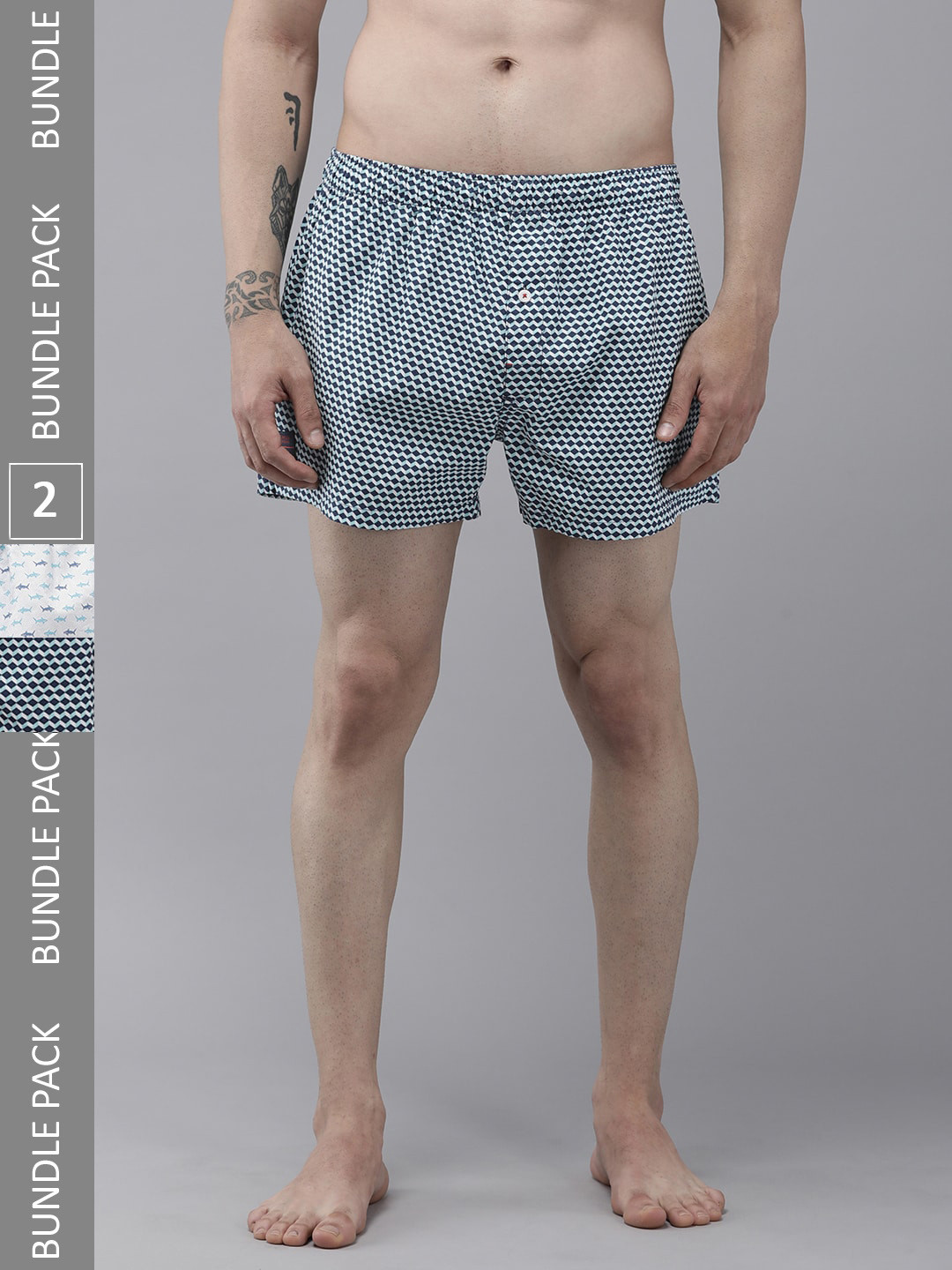 THE BEAR HOUSE Pack Of 2 Assorted Cotton Boxers TBH-ABEJ-R