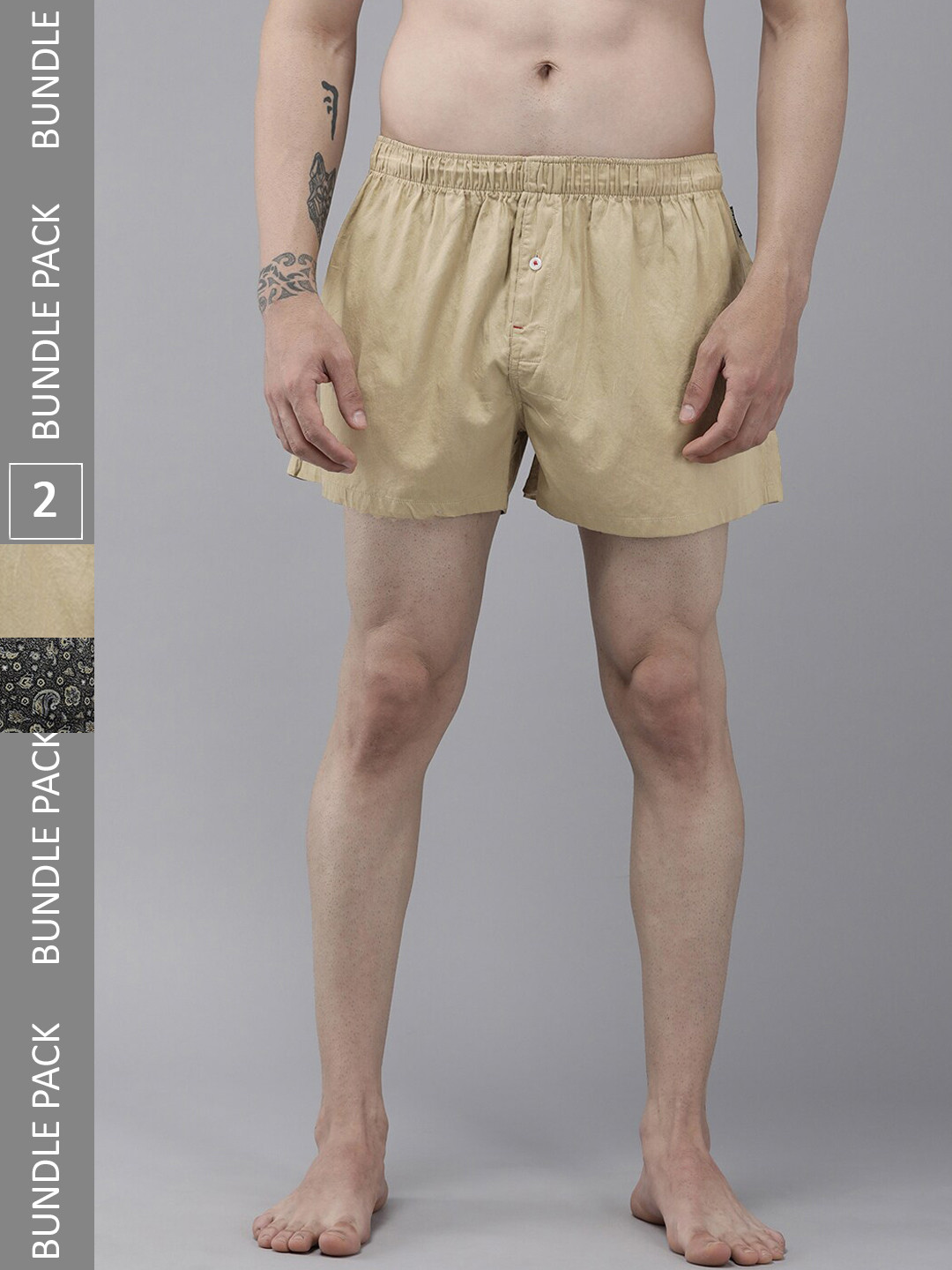 THE BEAR HOUSE Pack Of 2 Assorted Cotton Boxers TBH-LUCIA-R