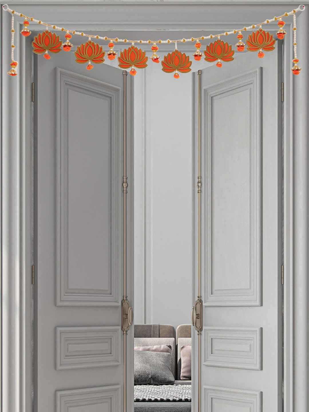 BS AMOR Artificial flower Toran Fabric Floral Matte Hanging Patio Wall Hangings-7.9In