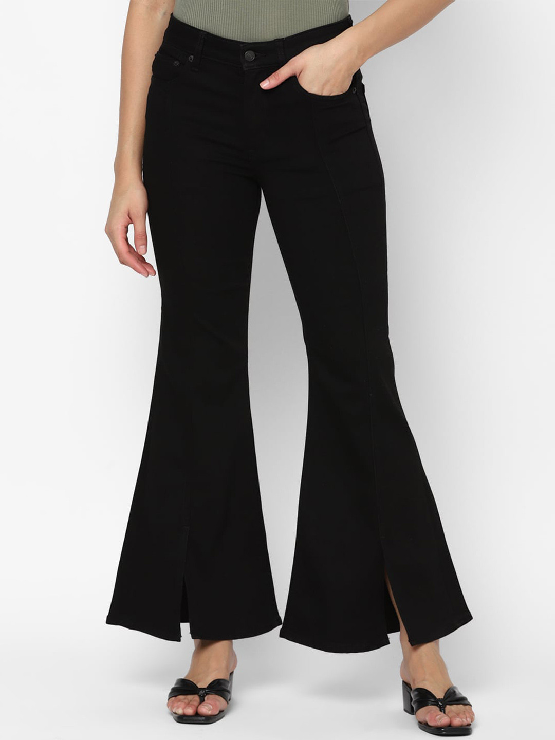 AMERICAN EAGLE OUTFITTERS Women Mid-Rise Dark Shade Pure Cotton Clean Look Jeans