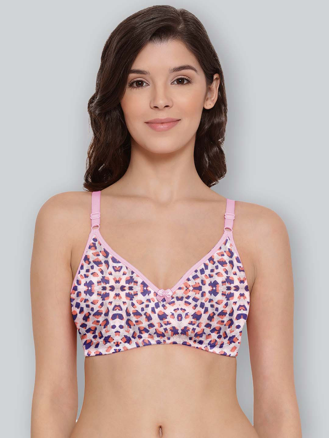 LYRA Abstract Printed Soft Detachable Straps Cotton T-shirt Bra With All Day Comfort