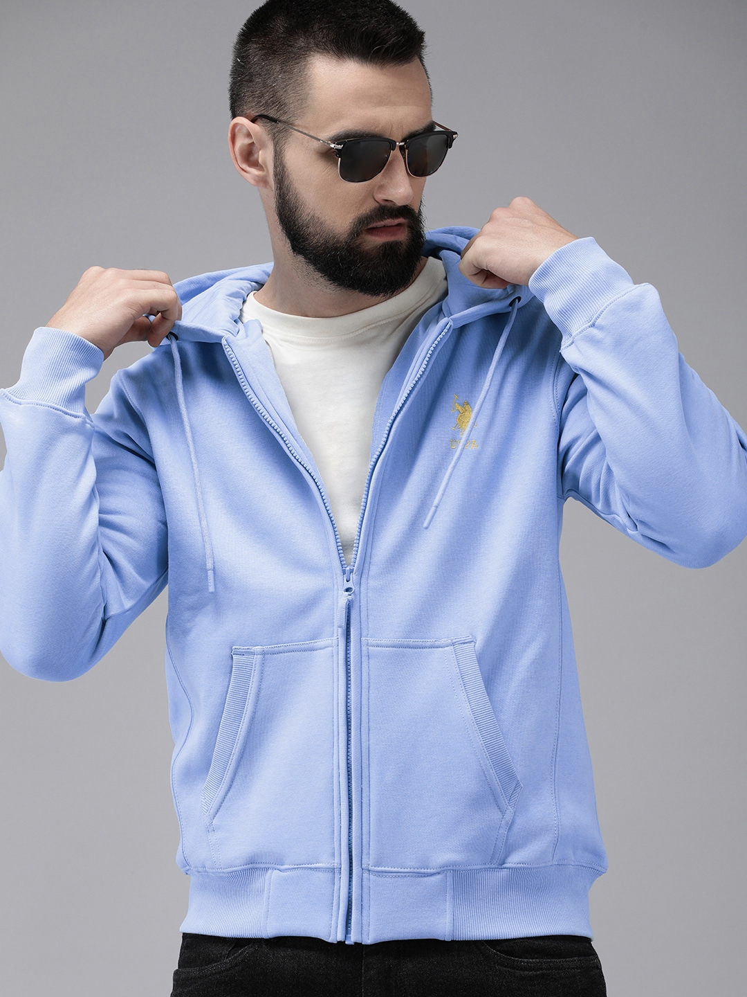 Us polo assn front zip jacket with insert pockets blue store