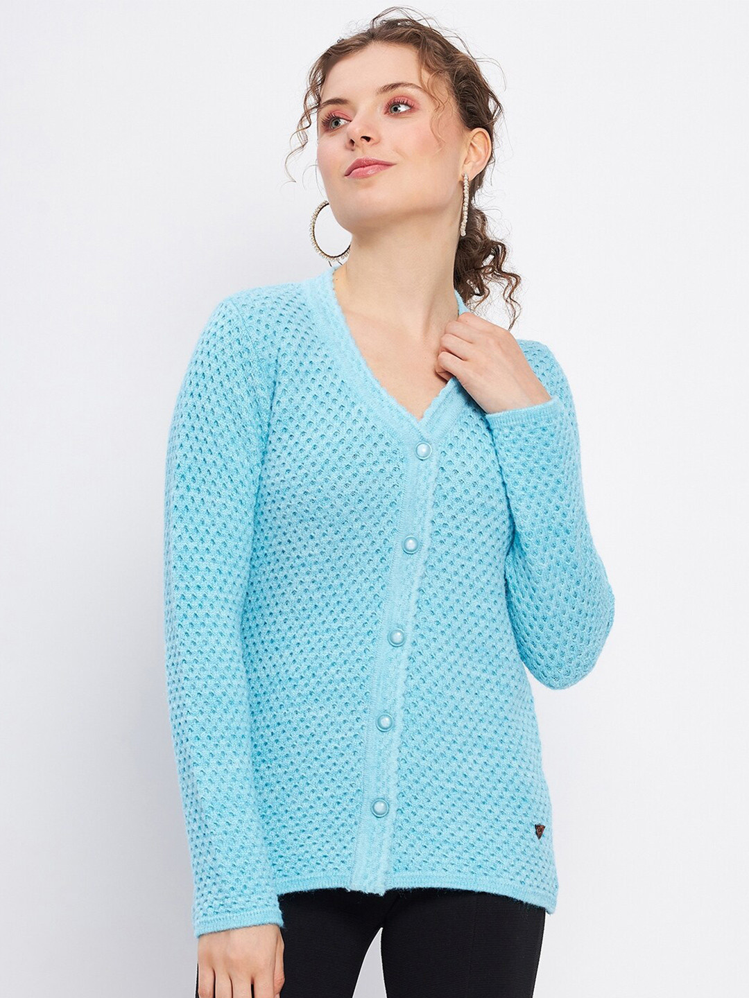 Duke Self Design Cable Knit Acrylic Cardigan
