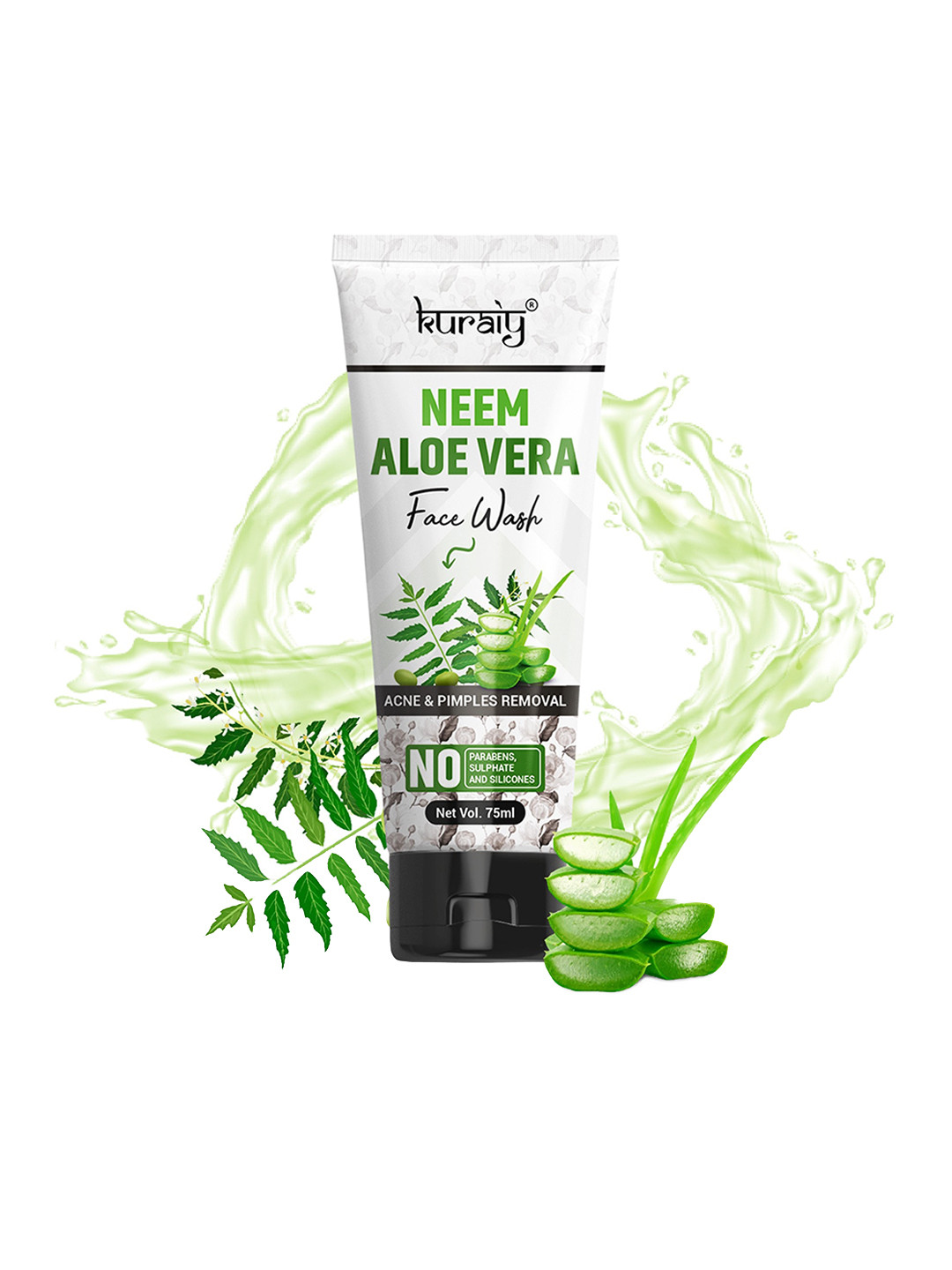 KURAIY 100% Safe Neem Aloe Vera Face Wash -75ml
