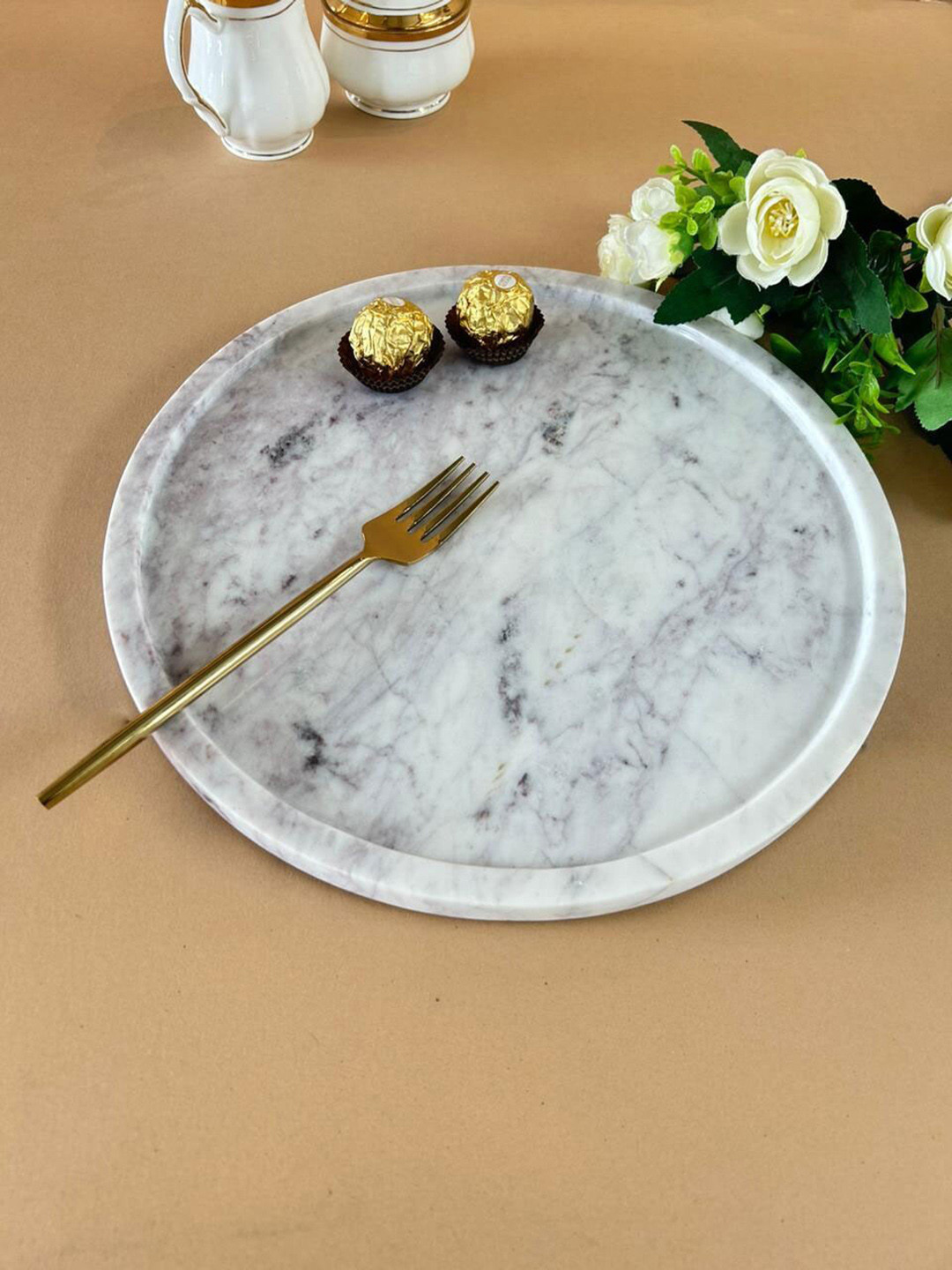 Folkstorys Grey Marble Serving Tray