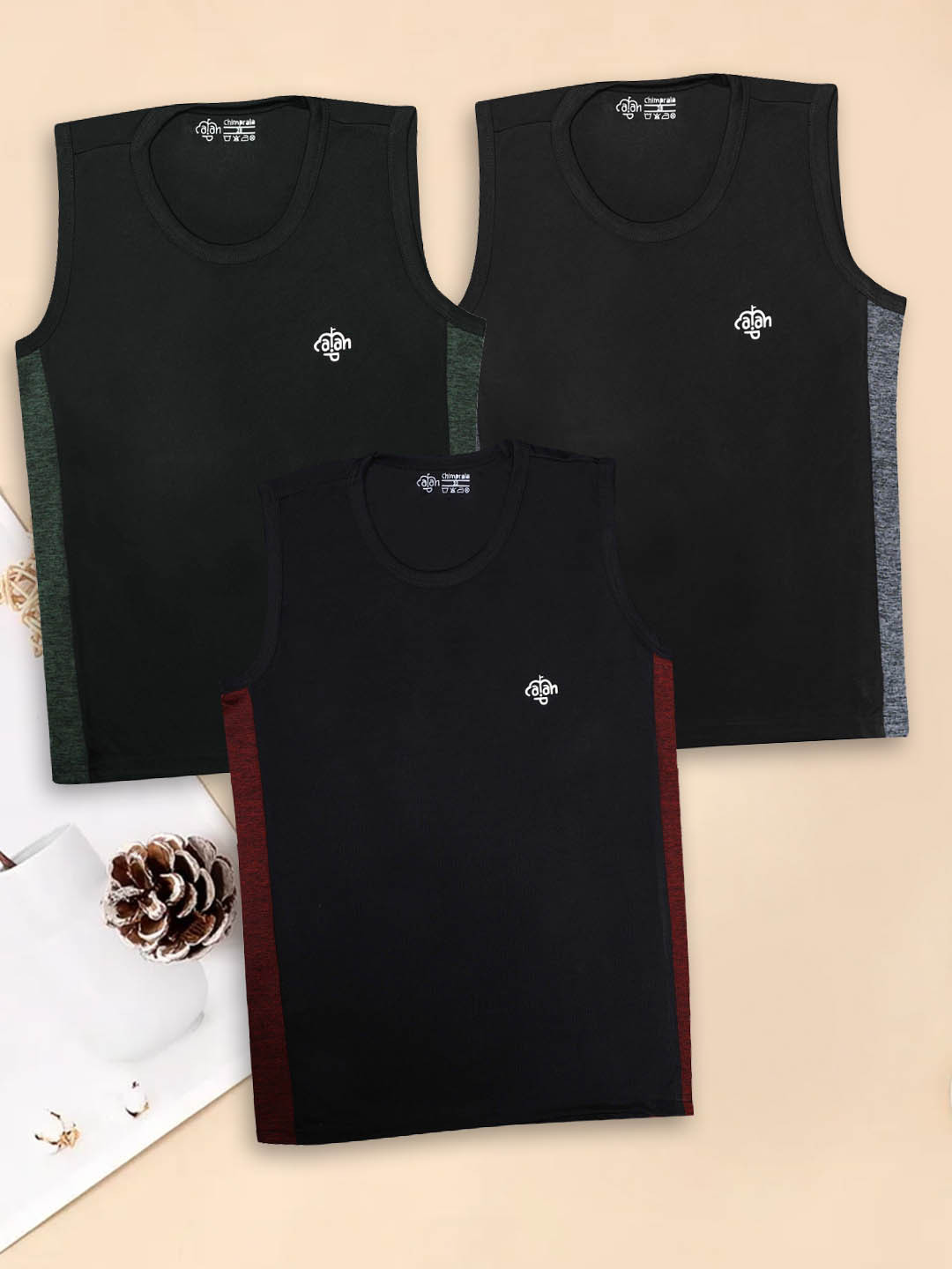 CHIMPRALA Boys Pack Of 3 Round Neck Regular T-shirt