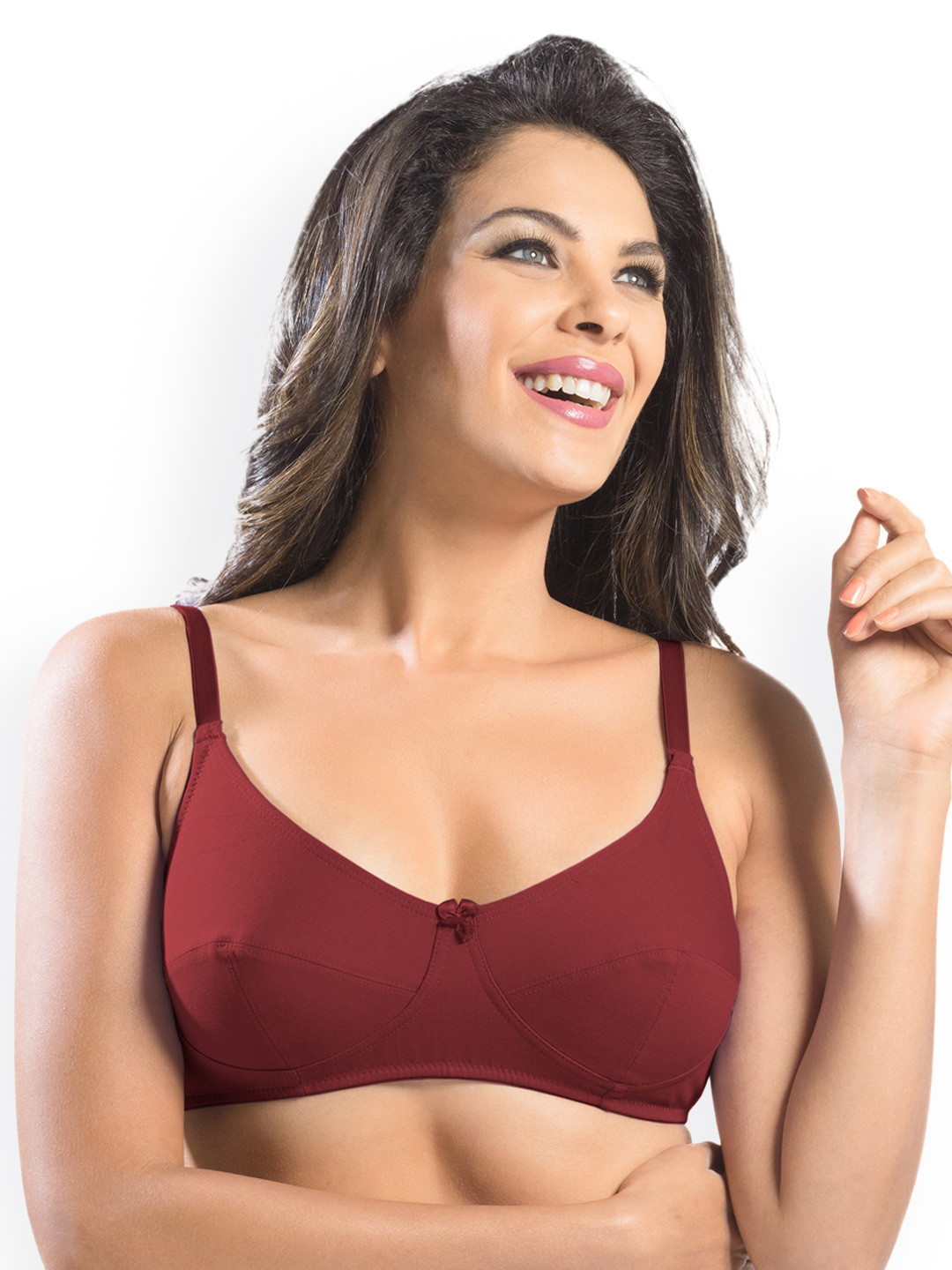 Sonari Maroon Solid Non-Wired Non-Padded Everyday Bra afreenmaroon