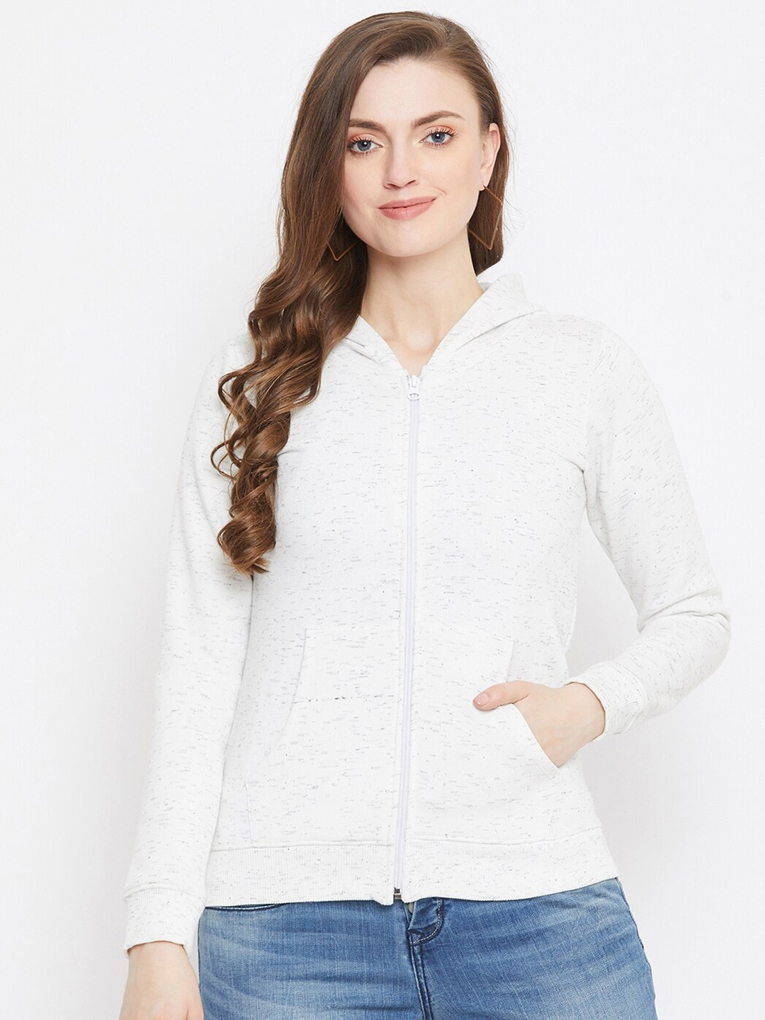 Nun Hooded  Front Open Fleece Sweatshirt