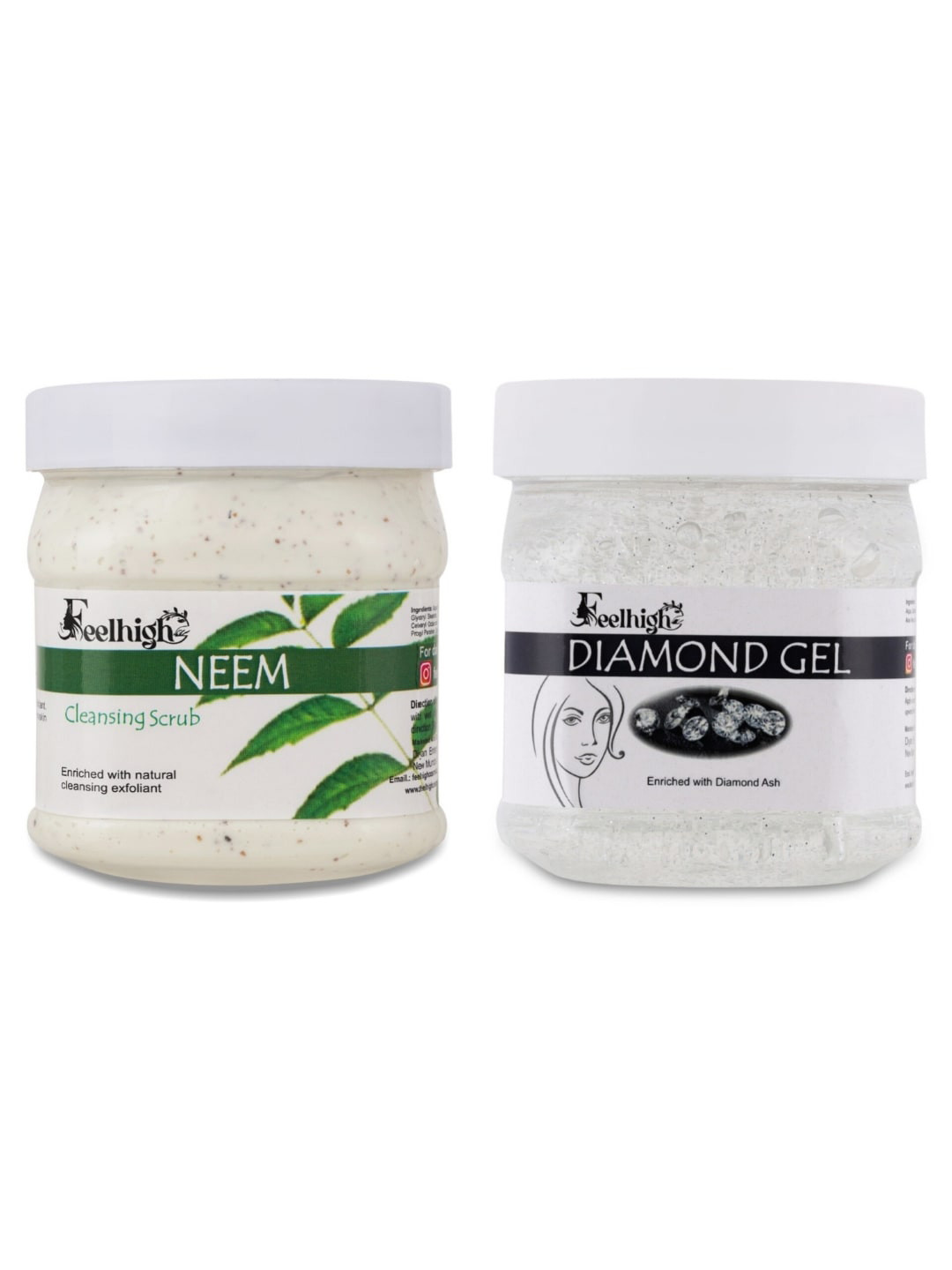 FEELHIGH Combo Of Neem Cleansing Face Scrub & Diamond Face Gel - 500ml Each