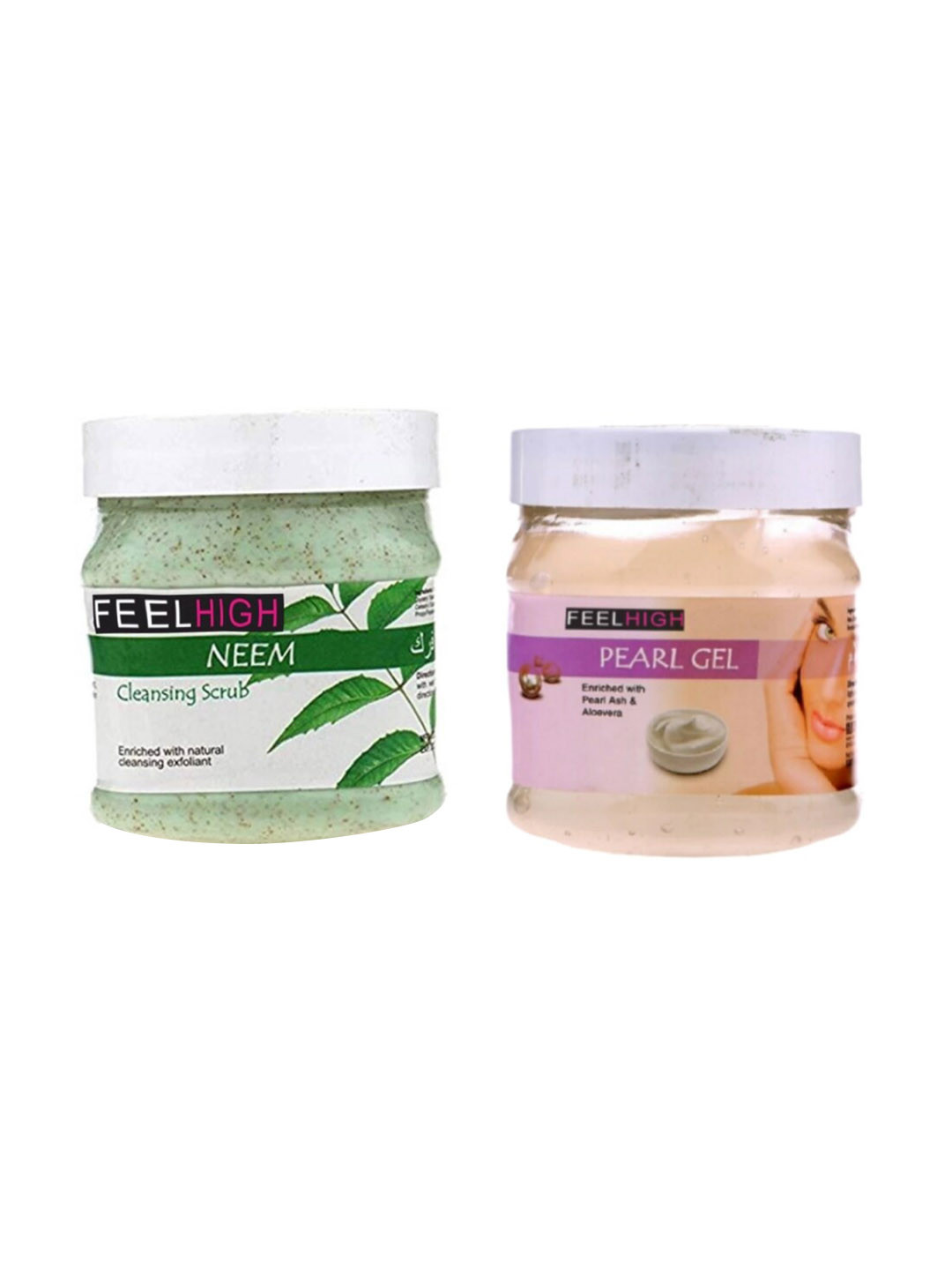 FEELHIGH Combo Of Neem Cleansing Face Scrub & Pearl Face Gel - 500ml Each