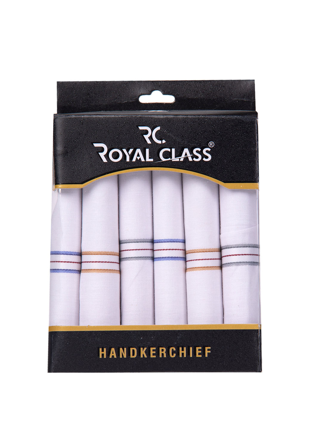 RC. ROYAL CLASS Men Pack Of 6 Self-Design Pure Cotton Handkerchief