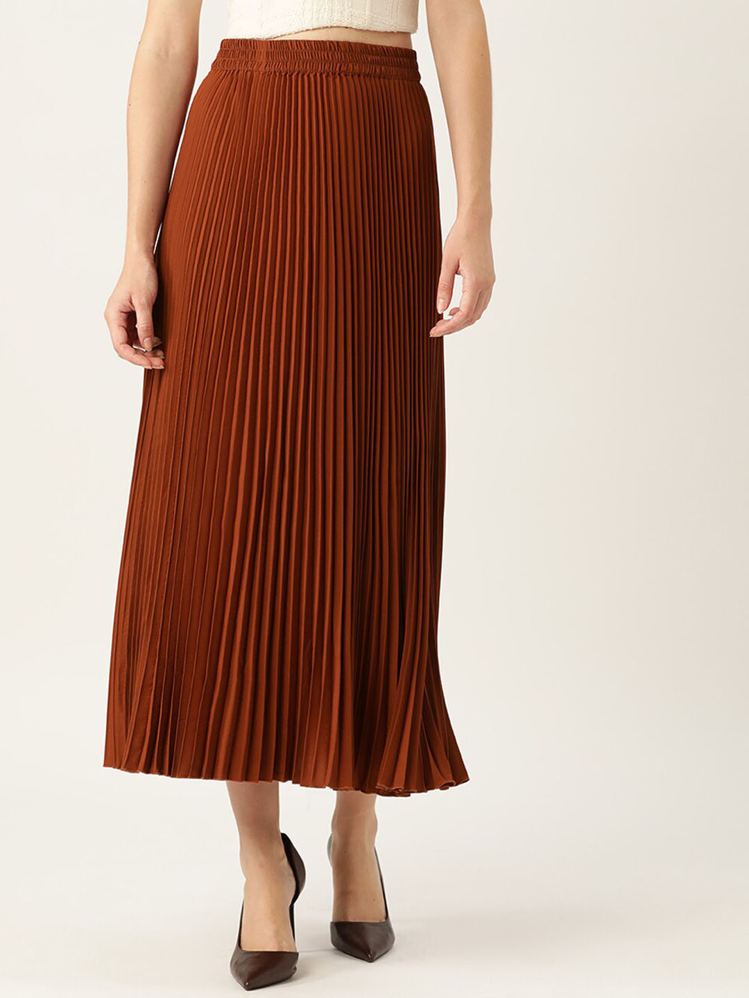 Buy Chemistry Accordion Pleated Flared Maxi Skirt - Skirts for 