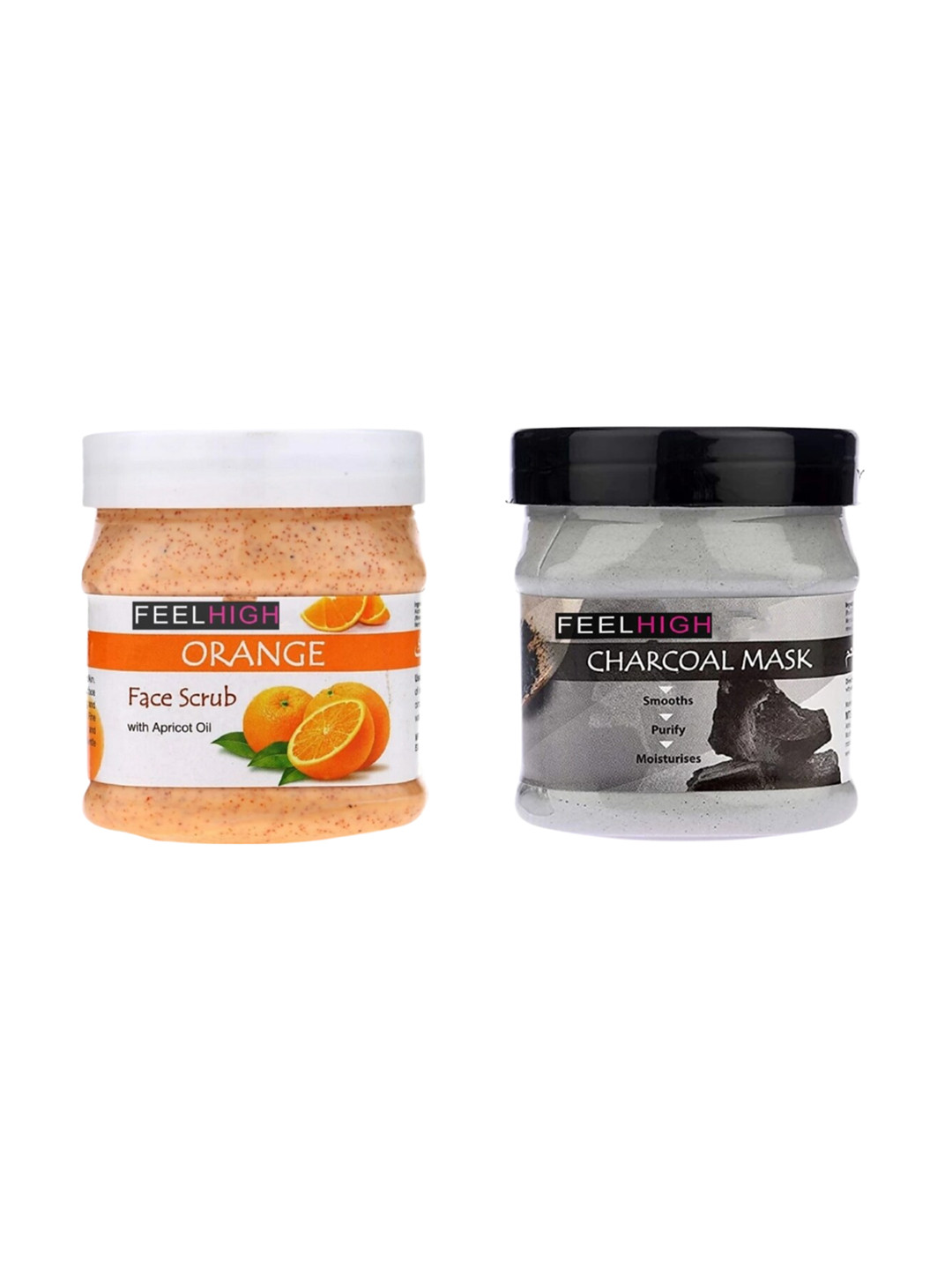 FEELHIGH Orange Scrub  And Charcoal Mask