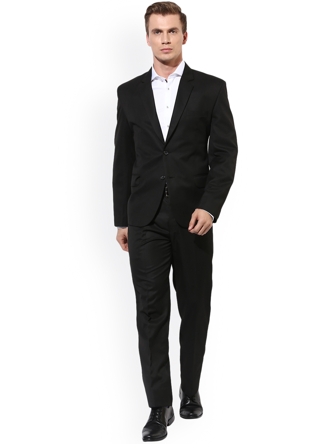 Buy Hangup Men Black Single Breasted Regular Fit Formal Suit - Suits For Men  2431263 | Myntra