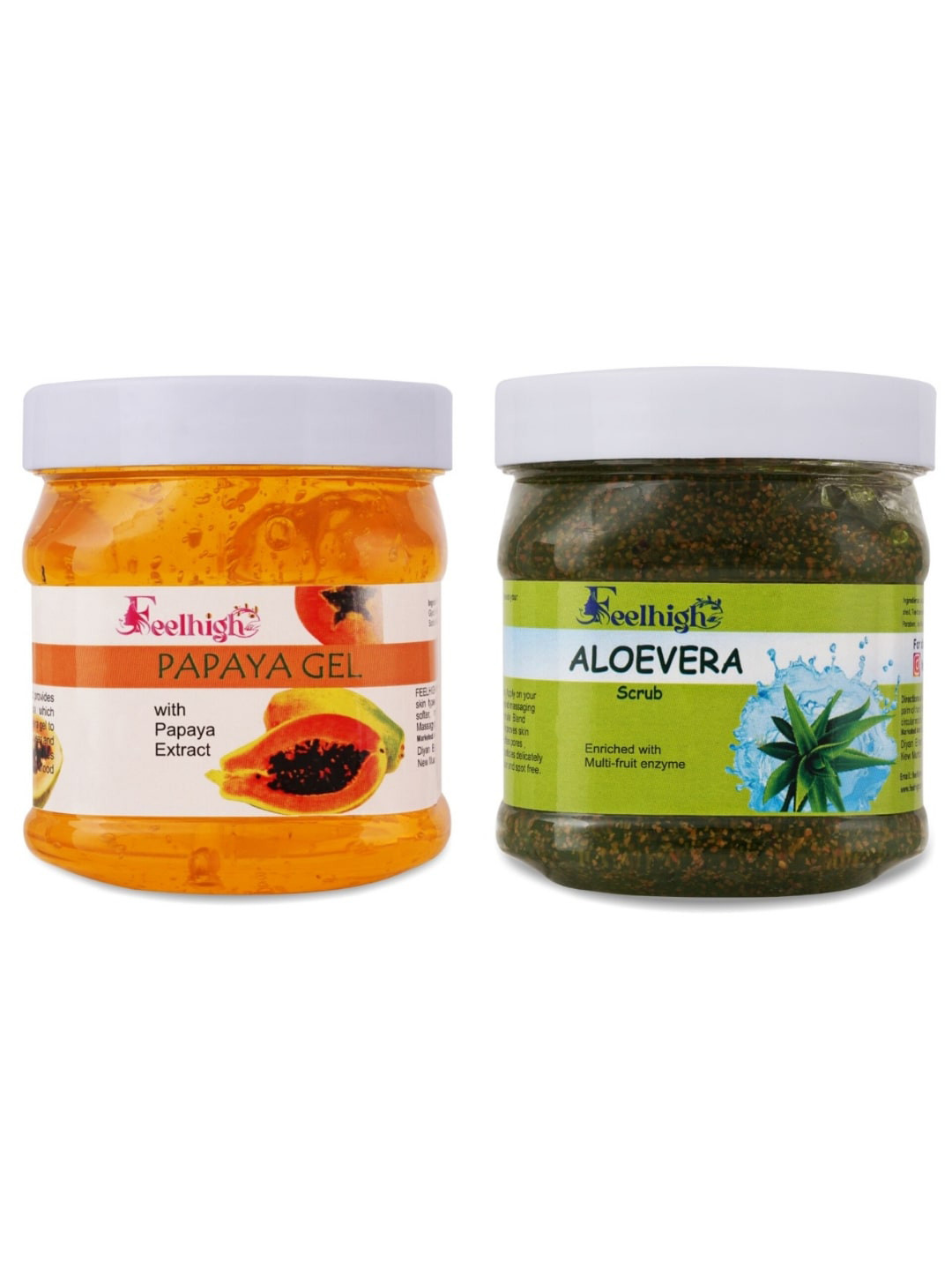 FEELHIGH Set of Papaya Gel & Aloe Vera Scrub - 500 ml each